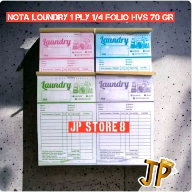 

Nota Loundry 1 Ply & 2 Ply 1/4 Folio