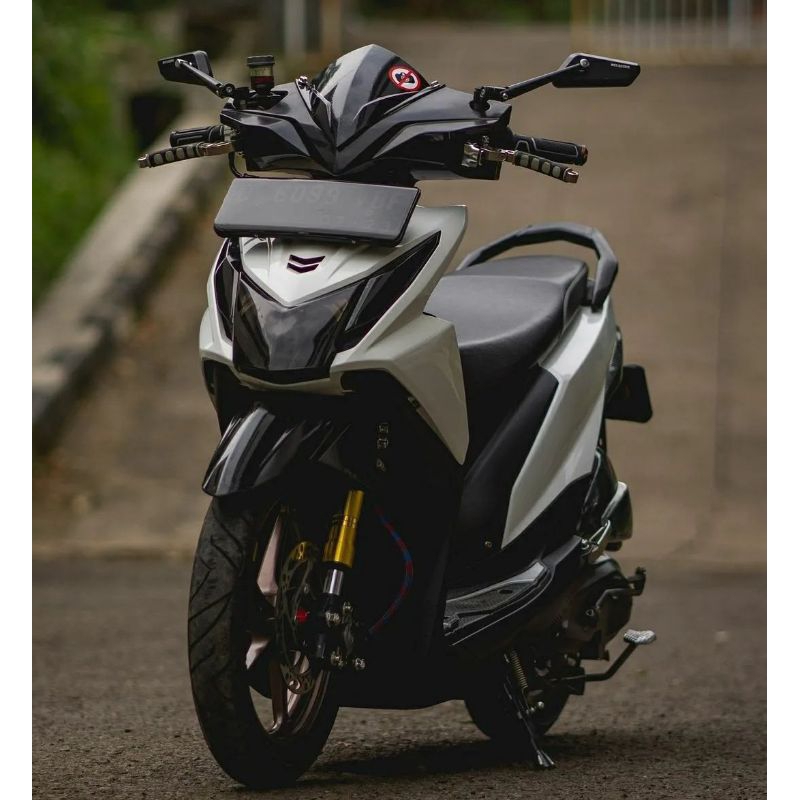 Visor winshield honda beat fi lama bahan anti pecah warna hitam &amp; carbon celup wtp plus doubel tape