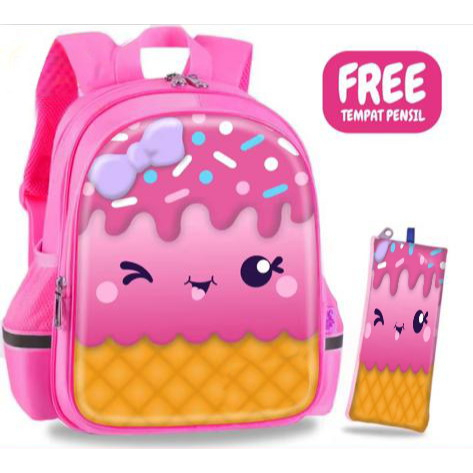 BPT PREMIUM - tas ransel anak sekolah PAUD TK SD LAKI 2in1 PREMIUM VIRAL terbaru 2023 karakter ES KRIM MIXSUE terlaris bisa COD free botol kaca