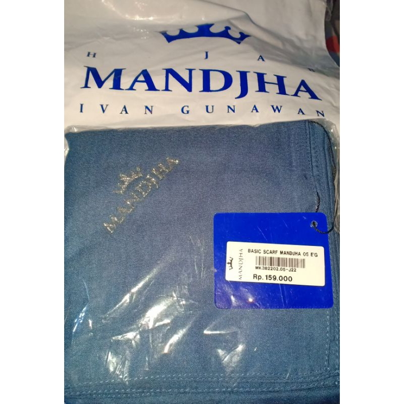 Mandjha Polos Ivan Gunawan Fashion Scarf Polos Kode 05 Biru Denim