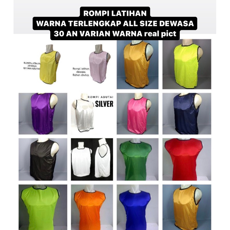 Rompi dewasa singlet latihan bola futsal