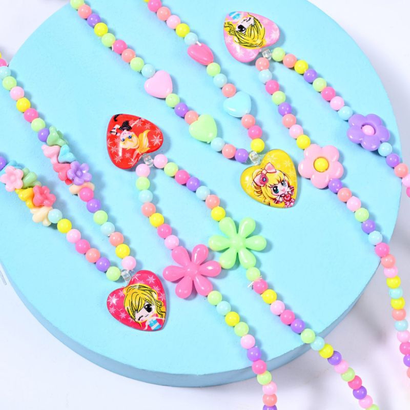 PROMO 6.6 Kalung Manik Anak Warna Warni Lucu Bandul Karakter Cantik