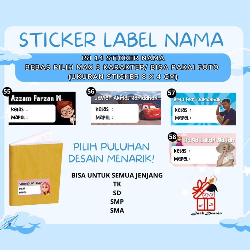 

STIKER LABEL NAMA BUKU PELAJARAN CUSTOM