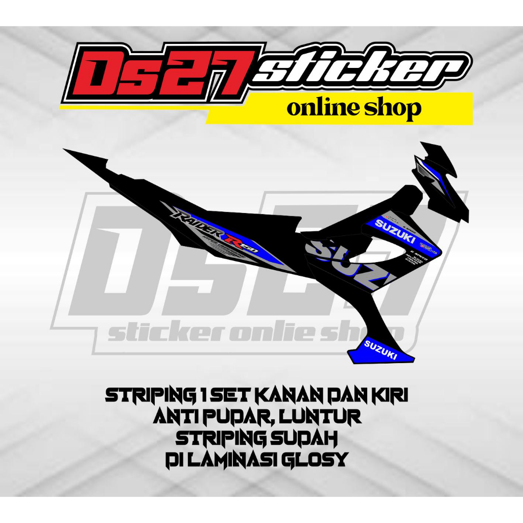 STRIPING VARIASI STICKER SATRIA FU FACELIFT BIRU GP