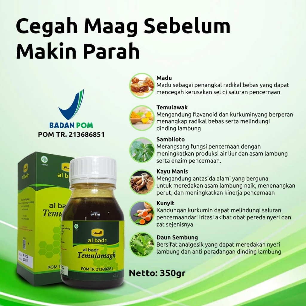 

Madu Magh Madu Temulawak Spesialis Maag Pencernaan al badr 350 gr herbal Asam lambung