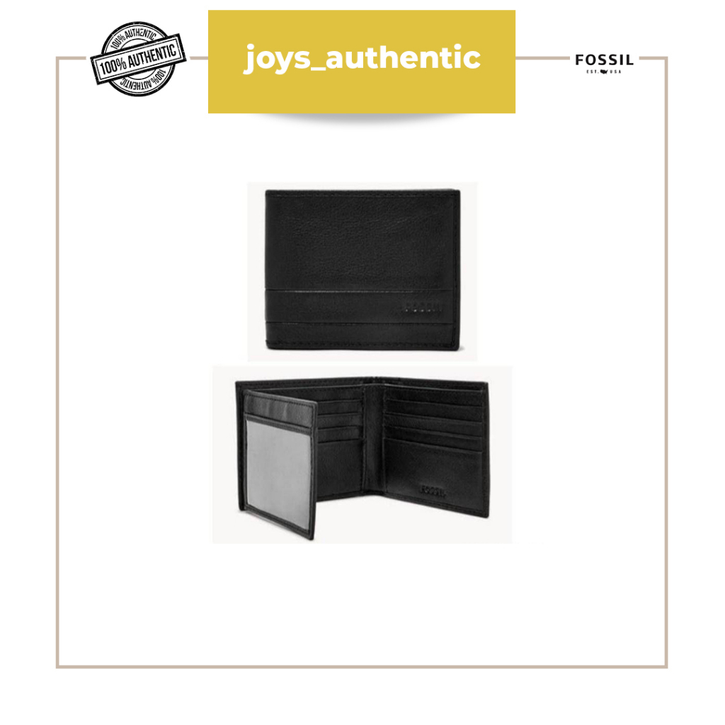 Dompet Pria Fossil Lufkin Traveler Hitam Black with box Man Wallet Authentic Original