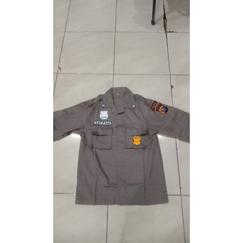 pakaian pdl satpam + lambang bordir.