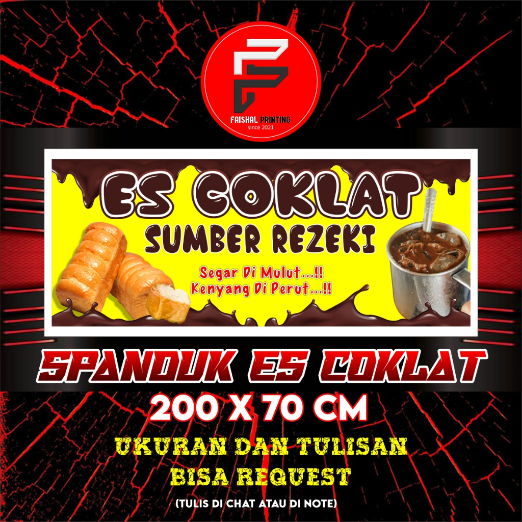 Spanduk Es Coklat / Banner Es Coklat / Spanduk Ukuran 200 x 70 cm