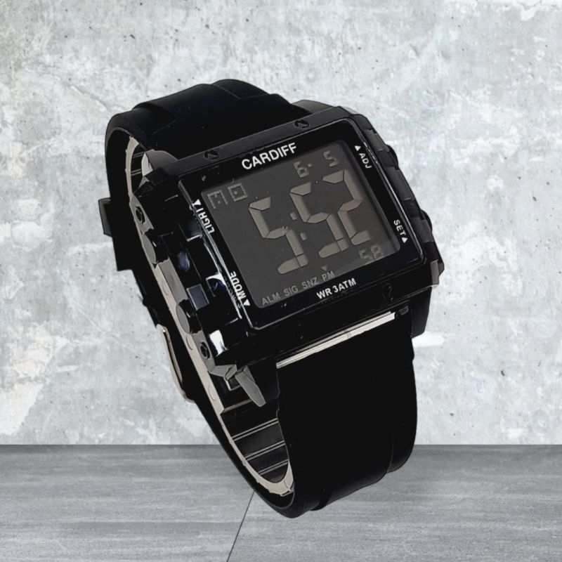 JAM TANGAN COWOK  CEWEK CARDIFF LED WATER RESIST TERBARU