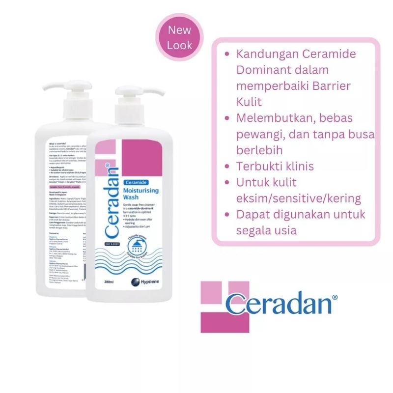 Ceradan - Moisturising Wash 150 ml &amp; 280 ml - Pembersih