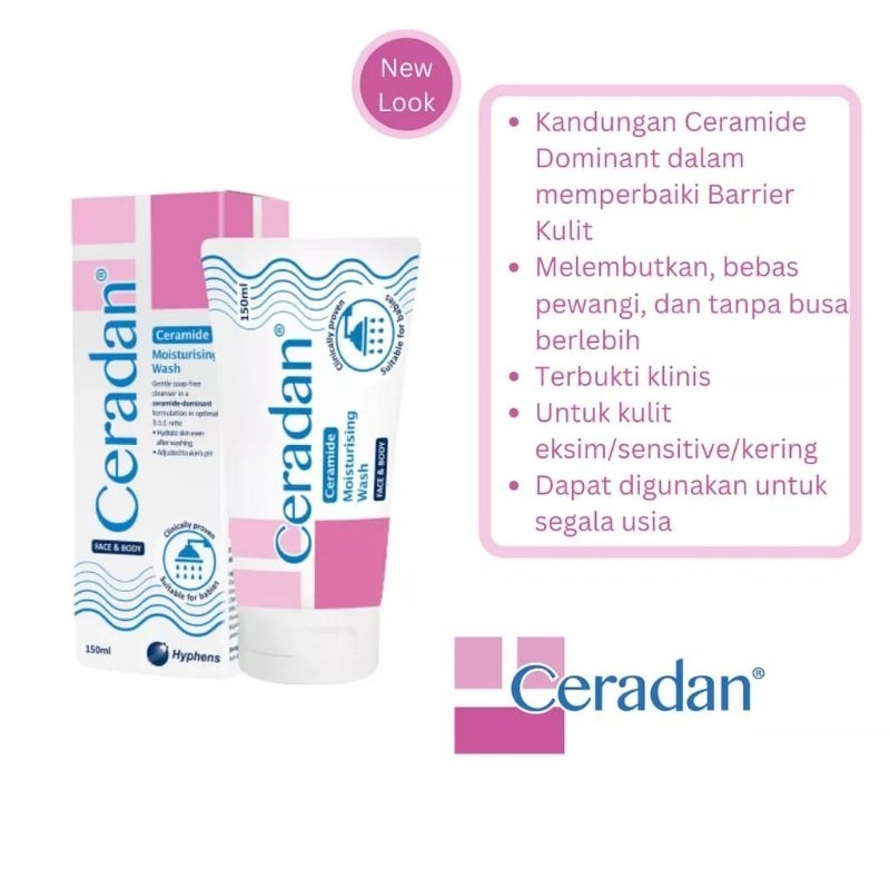 Ceradan - Moisturising Wash 150 ml &amp; 280 ml - Pembersih