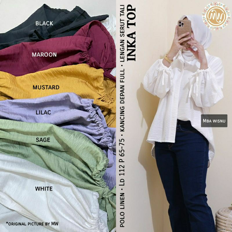 inka top blouse by mw || polo linen ld 112 p65-75 busui friendly