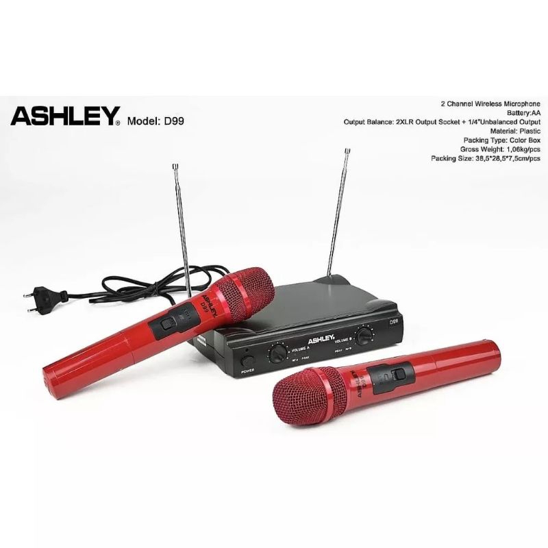 Mic wireless Microphone Ashley D99 D 99 mik handlend