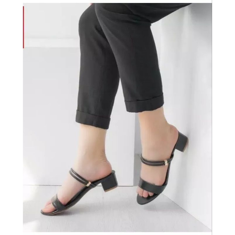 Sandal Hak Tahu Wanita 3cm Heels Hak Chucky Sepatu Bertali  Hels