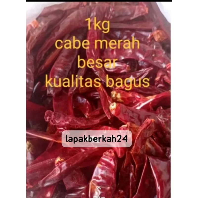 

( CABE SUPER 1.kg ) CABE MERAH BESAR SUPER KERING TANPA TANGKAI KUALITAS BAGUS