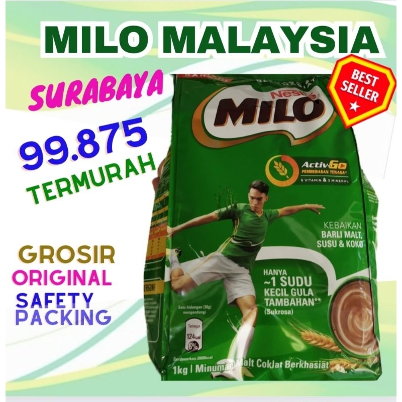 

milo malaysia 1kg murah grosir bubuk minuman coklat free ongkir