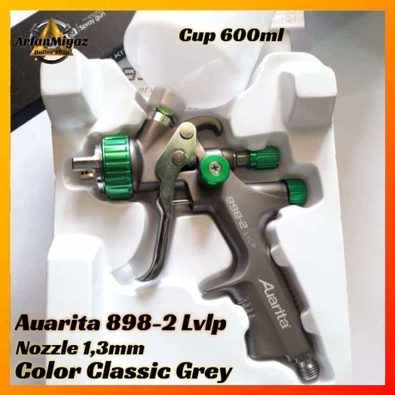 Spray Gun Auarita 898-2 LVLP Nozzle 1,3mm 1,4mm Tabung 600ml Original Pneumatic Professional Color E