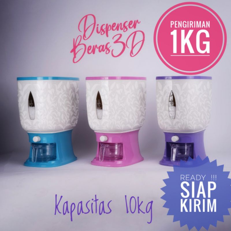 Dispenser Beras 10 Kg Tempat Penyimpanan Beras Otomatis