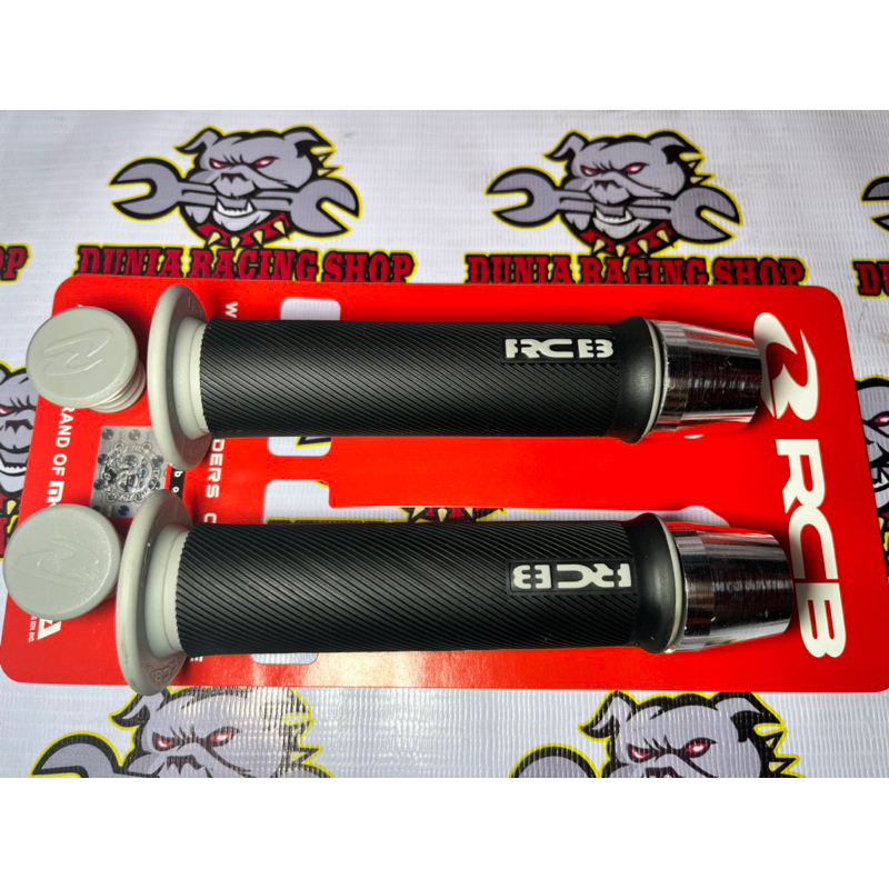 Grip RCB Handgrip RCB HG66 HG 66 model bulu Hitam Merah Kuning Biru Grey Oren + Jalu Stang Crom Original RCB