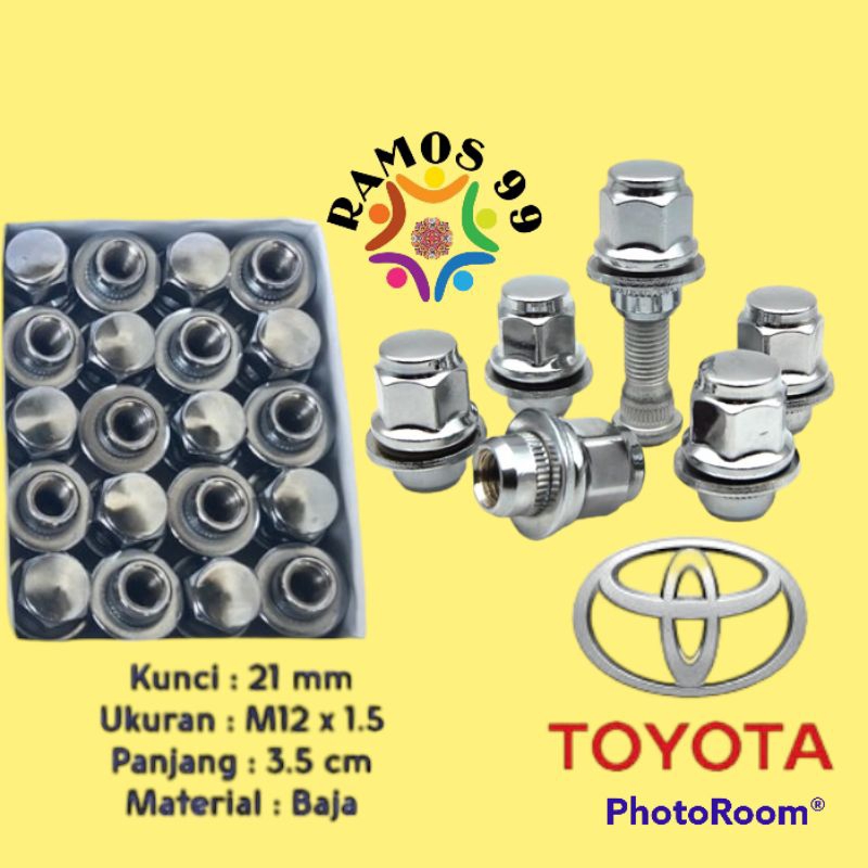 Mur Roda Racing Baut Lugnut Mobil Fortuner Pajero Isi 20/24Biji