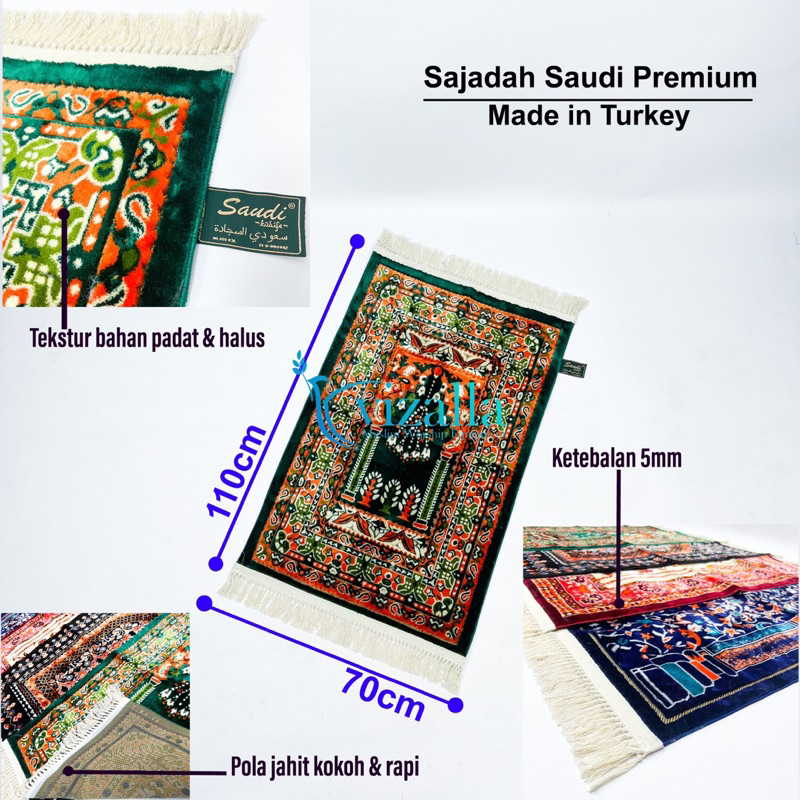 Sajadah Saudi Premium Besar/ 110*70 Sajadah Carpet/ Grosir Sajadah