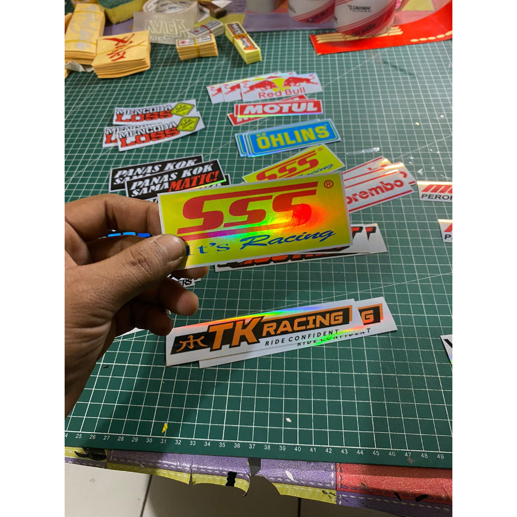 Stiker Motor Racing Hologram Bijian - sss yaudah oyo prostreet rcb