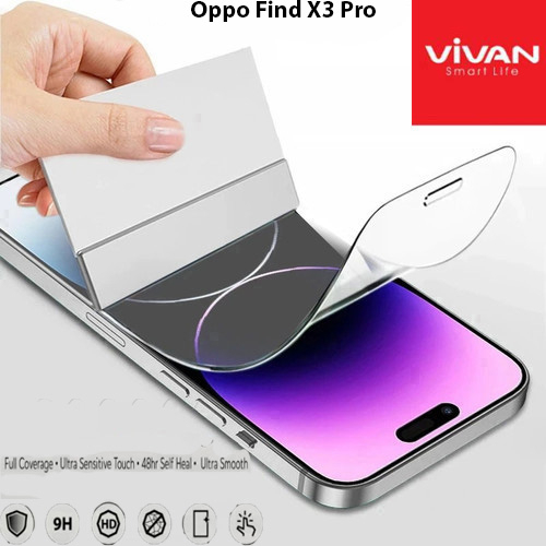 Vivan Hydrogel Oppo Find X3 Pro Anti Gores Original Crystal Clear Protector Screen Guard Full Cover