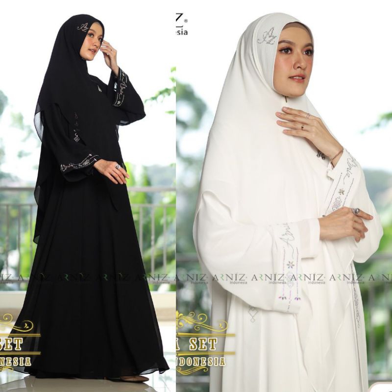 Baiza Syar'i Set Outer By Arniz Collection Khusus Hitam&Putih