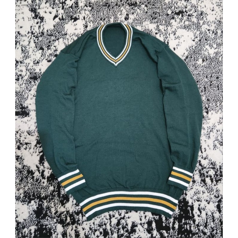 SWEATER RAJUTAN PRIA OVERSIZE V-NECK LONG SLEEVE