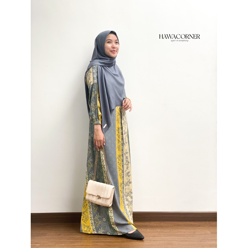 TULIP DRESS by hawacorner gamis rayon motif busui friendly