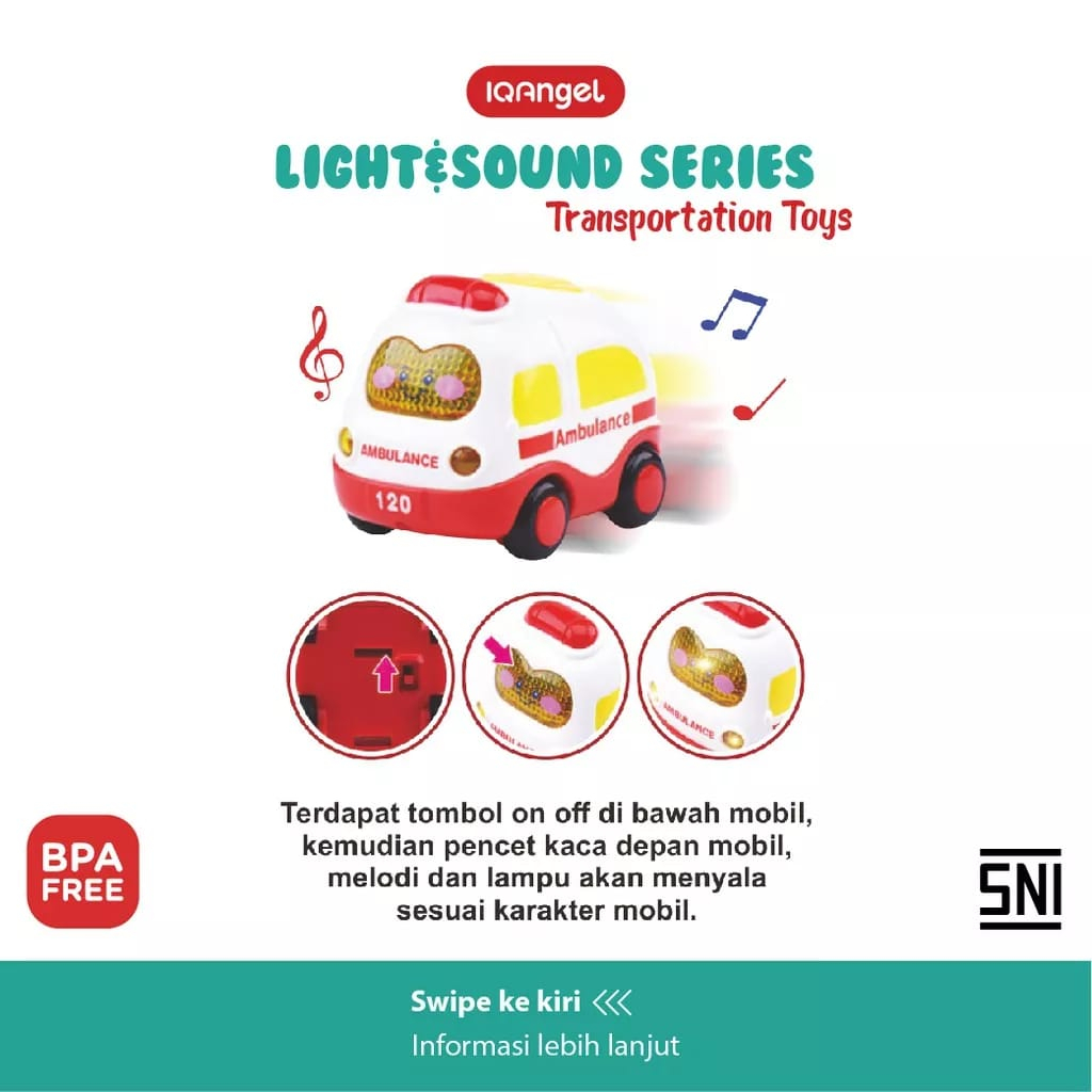 IQ Angel BT0147 Light&amp;Sound Transportation Toys - Mainan Anak RANDOM