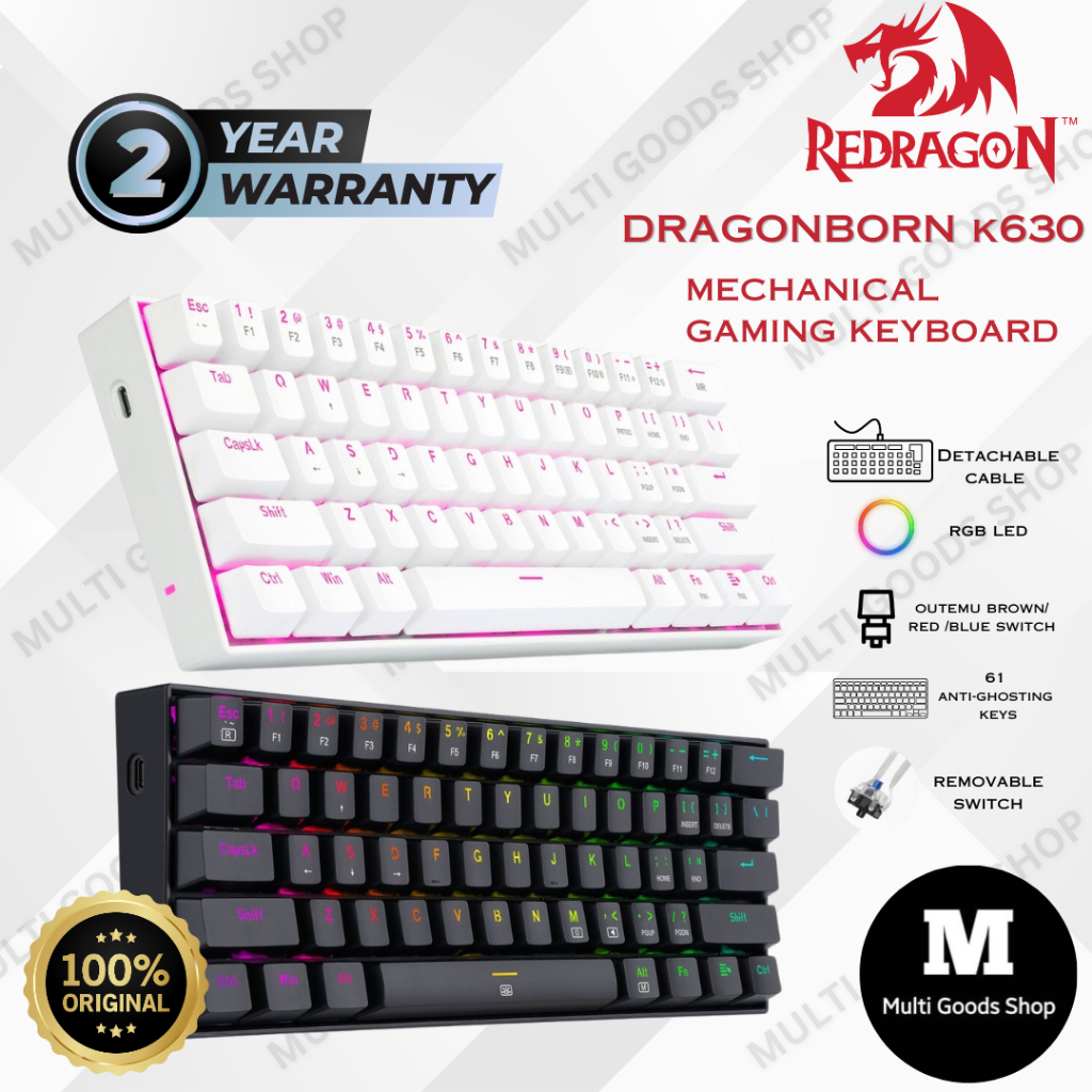 K630W / K630 / K630W RGB / K630 RGB Redragon Mechanical Gaming Keyboard DRAGONBORN