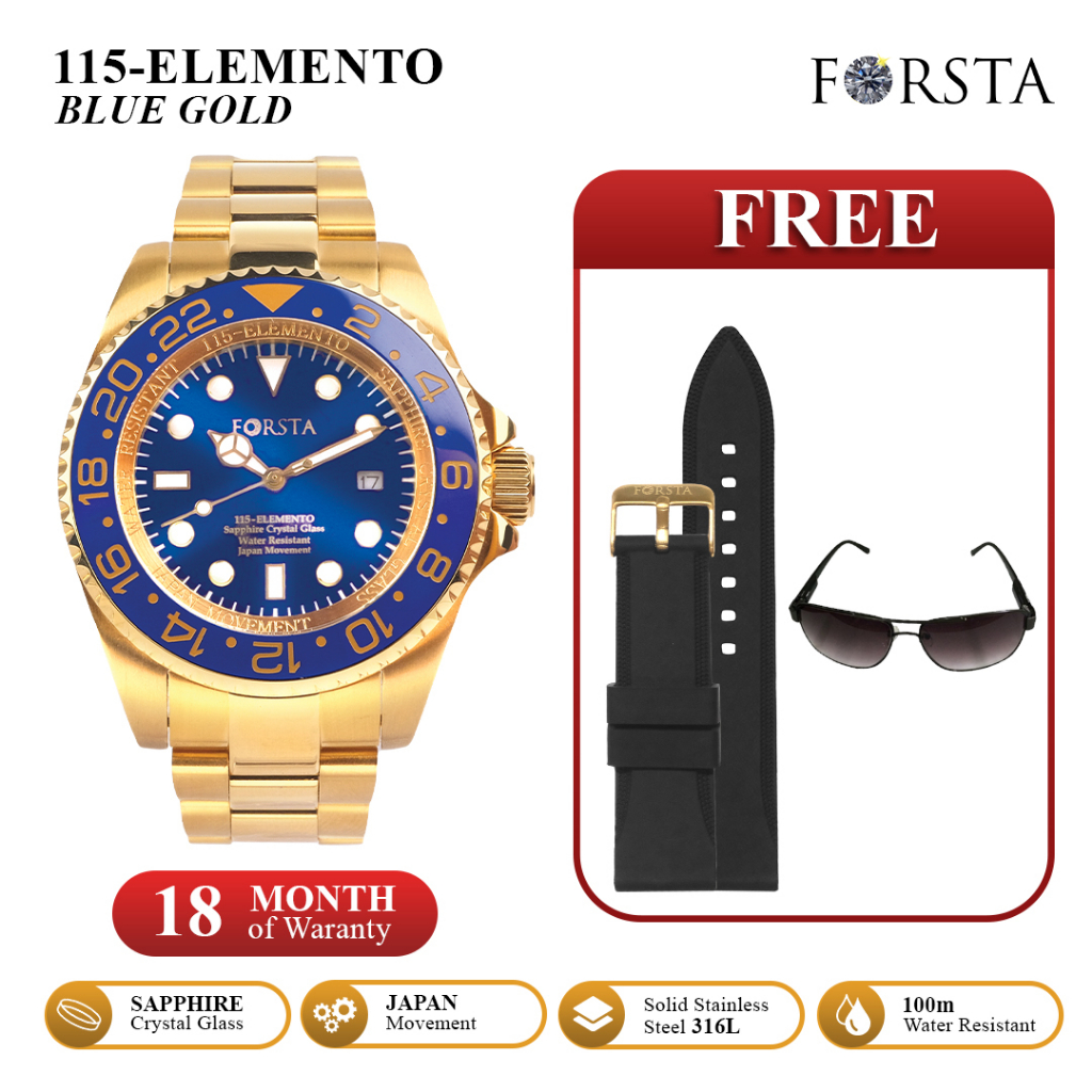 Jam Tangan Kesehatan Forsta 115 Elemento Blue Gold