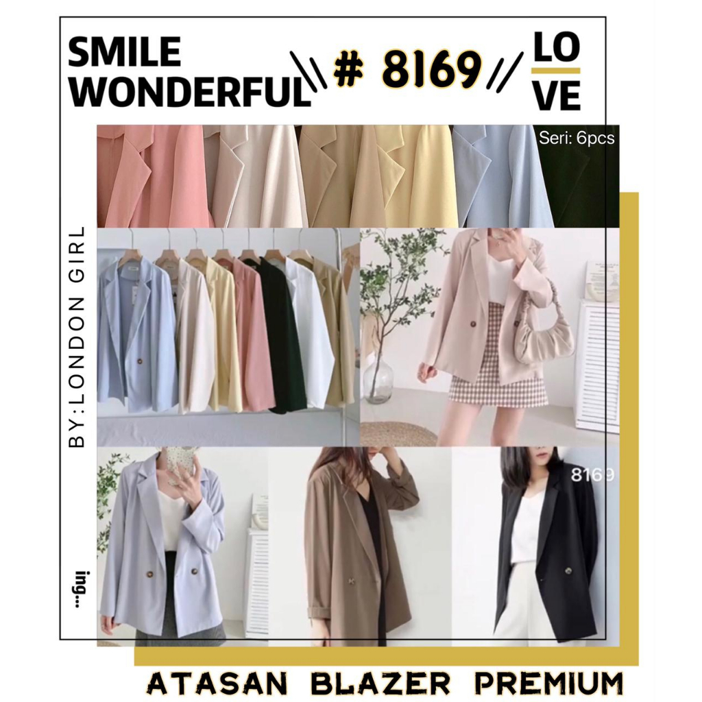 Atasan Blazer Wanita Import London Girl Formal Premium 6802 8169 8853 9182-1