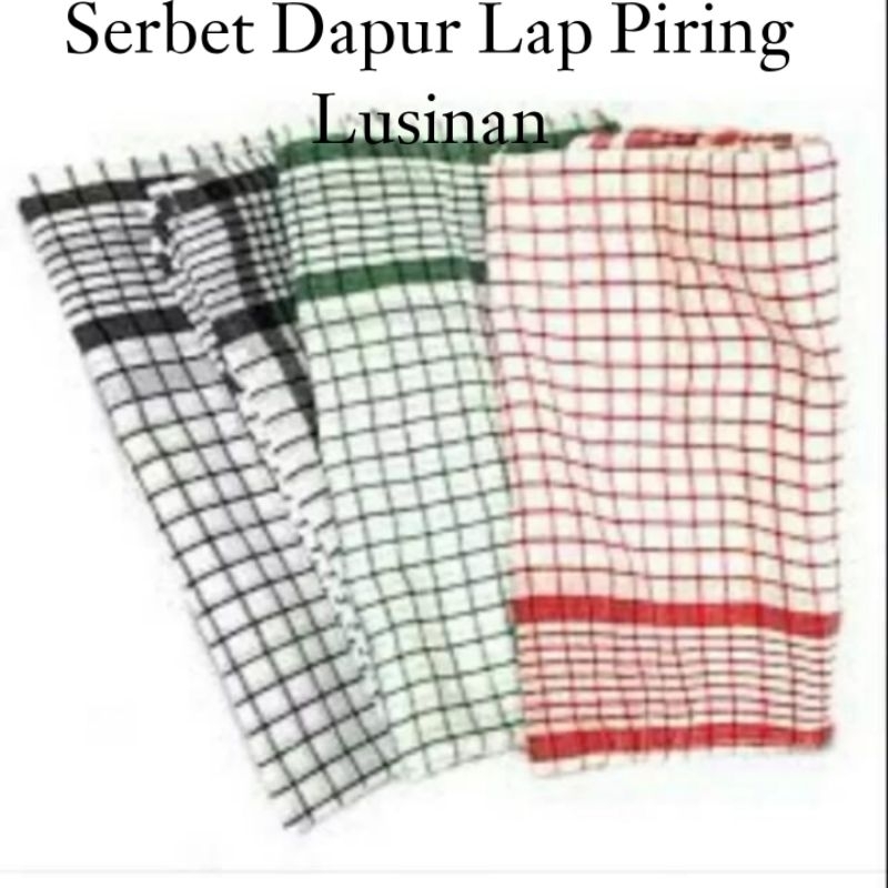 Serbet Dapur Kain Lap Piring Isi 1 Lusin