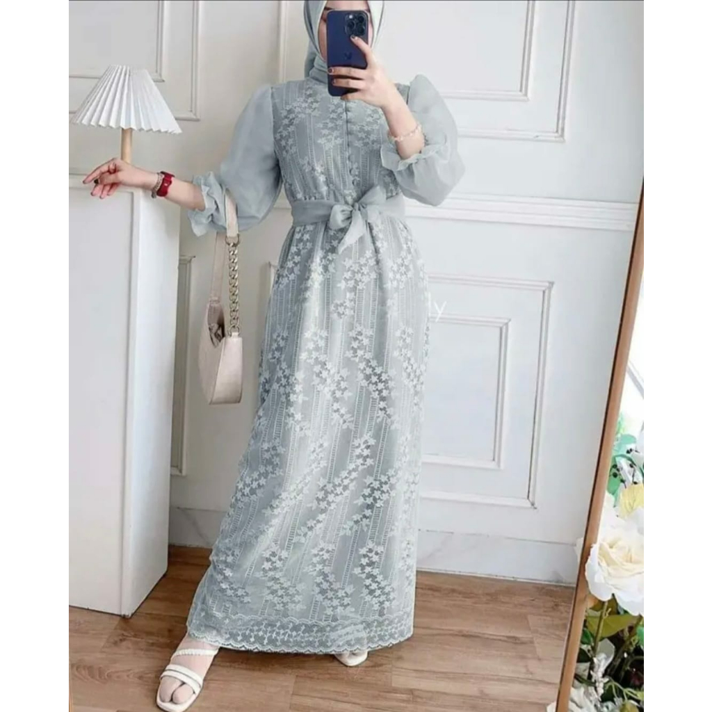 (DI JAMIN REALPICT) PAKAIAN MUSLIM WANITA DRESS GAMIS / GAMIS PESTA MEWAH ELEGAN/GAMIS FASHION MODERN TERBARU/BAJU PESTA WANITA MUSLIM / PAKAIAN WANIT /BAJU WANITA/GAMIS MUSLIMAH/VOLUIS