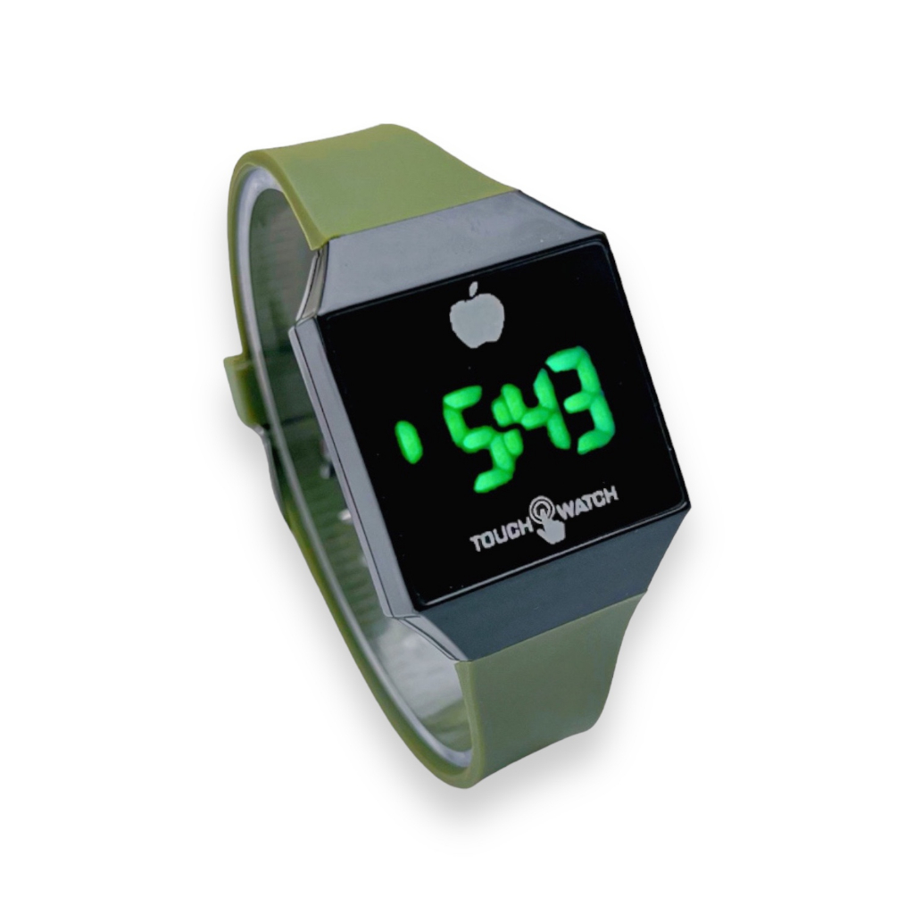 COD✅ Jam Tangan Digital Wanita Pria Watch LED Rubber Elektronik Touch Screen Harga Murah    S1201-S1290-Hijau