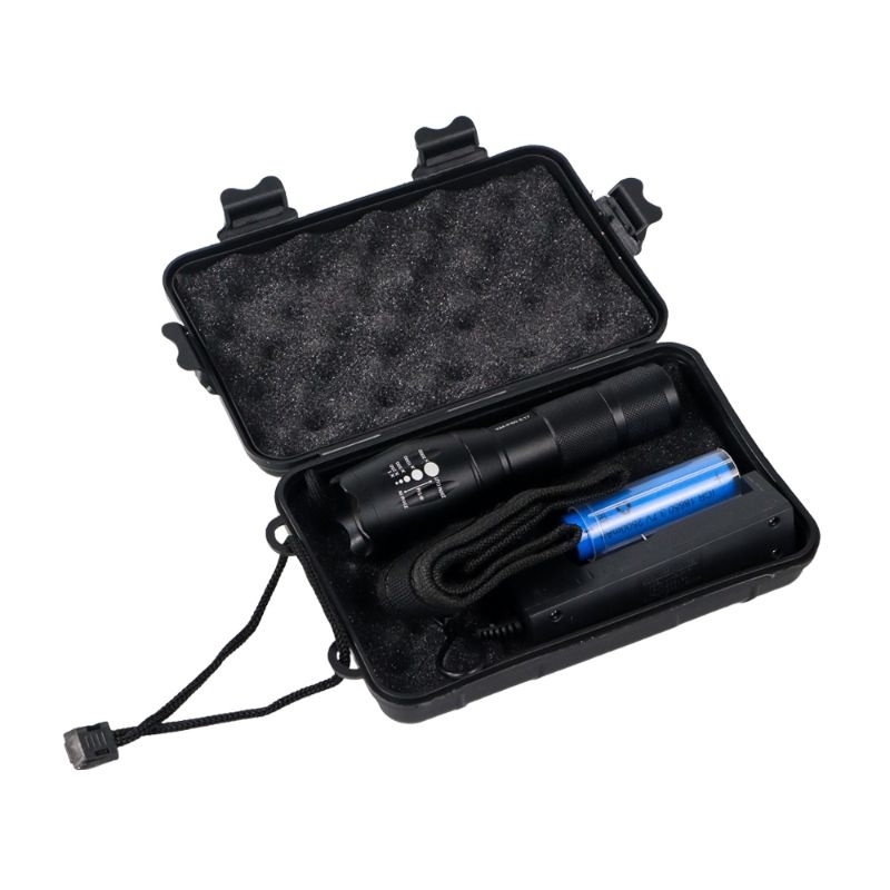 Paket Senter LED Flashlight Cree XM-P50 + Baterai + Charger - E17 - Black