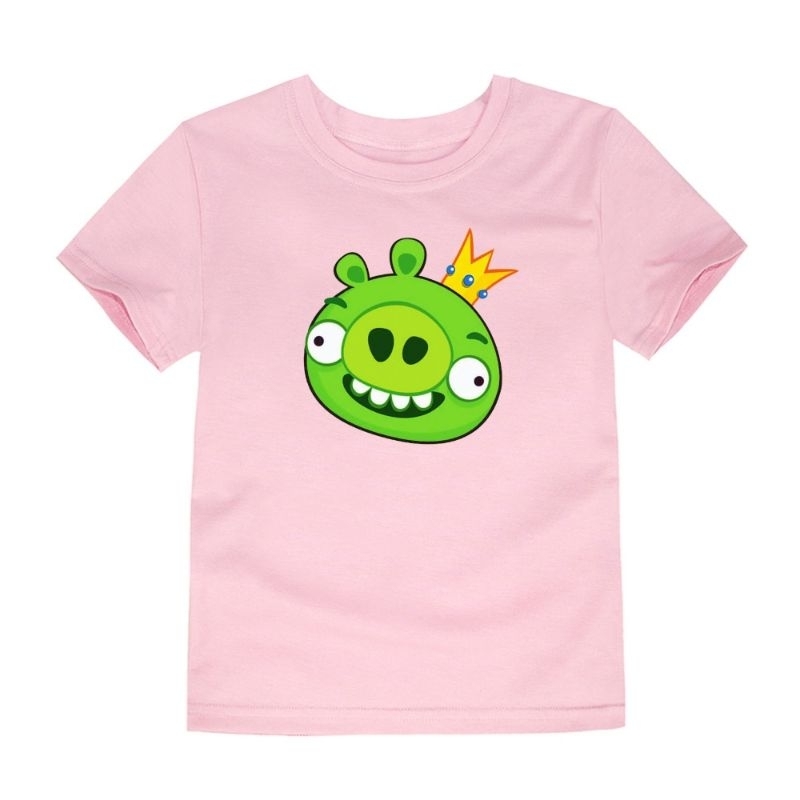 Baju Kaos Anak Angry Bird Pig Pakaian Atasan Anak Lengan Pendek Baju Oblong Anak 2-16Th Cod