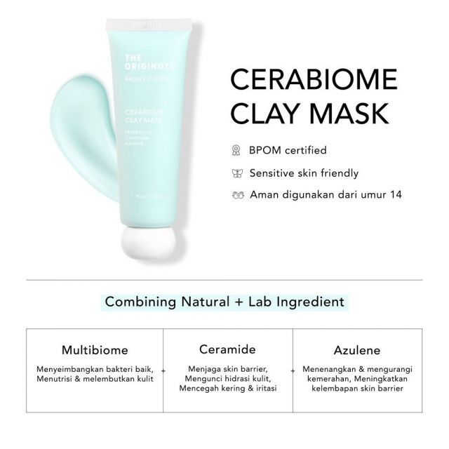 Originote Cerabiome Clay Mask | Originote Charcoal Clay Mask | Masker Wajah Originote