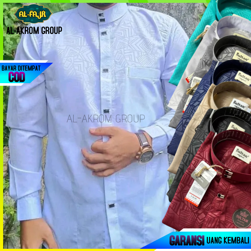 Baju Kemeja Koko Pria / Kemko Sultan Bahan Kain Toyobo Embos Untuk Anak dan Dewasa