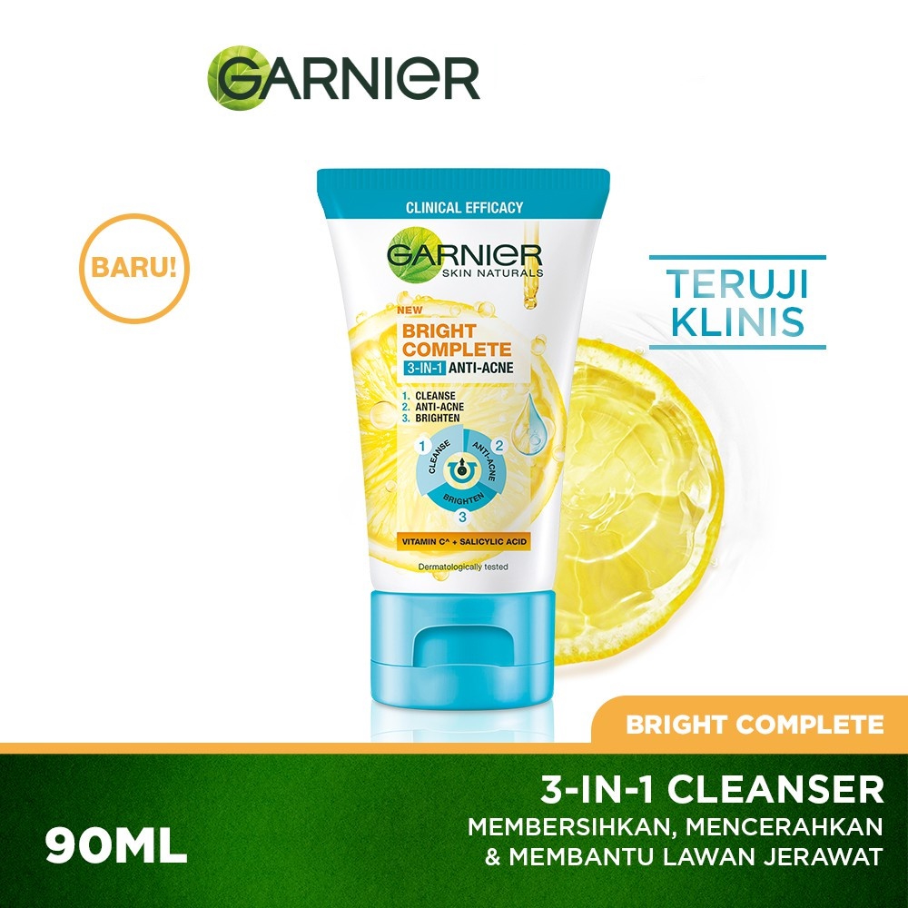 Garnier Bright Complete 3-in-1 Anti Acne Facial Foam 90mL