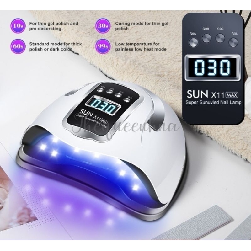 SUN X11 Max 280W Garansi Satu Bulan 66Leds Dalam Full Hitam Lampu Pengering Kutek Gel Led UV Nail Lamp Alat Pengering Kutek Gel