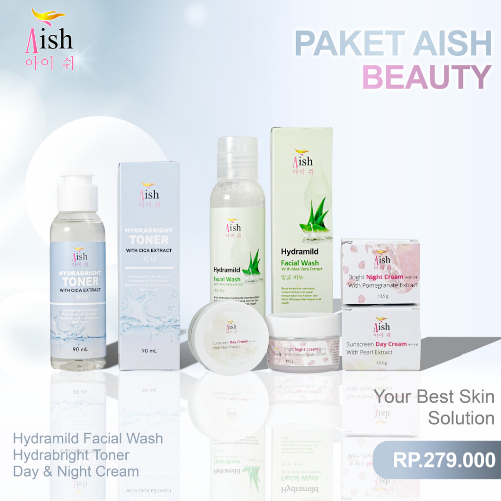 AISH SKINCARE HEMAT (HEMAT) PAKET AISH BEAUTY MENCERAHKAN KULIT