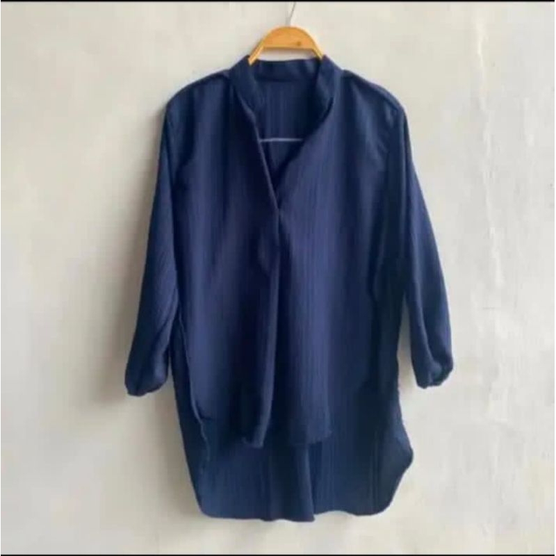 Livia Blouse Kemeja Outer Lady Crush Premium| wanita muat BB 40-90 kg