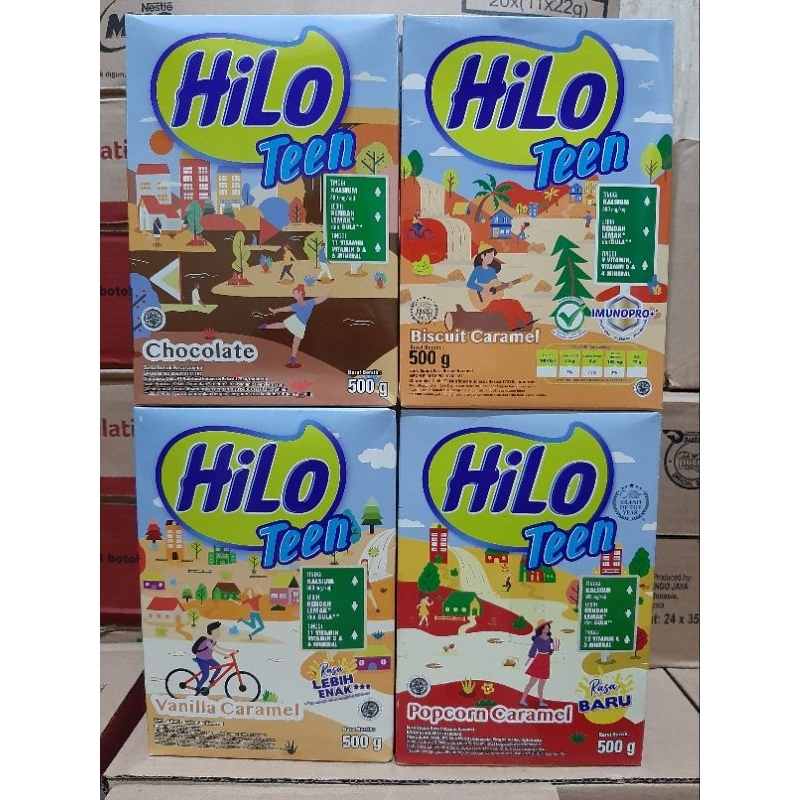 

HiLo teen 500gr. chocolate // biscuit caramel // vanilla caramel // popcorn caramel