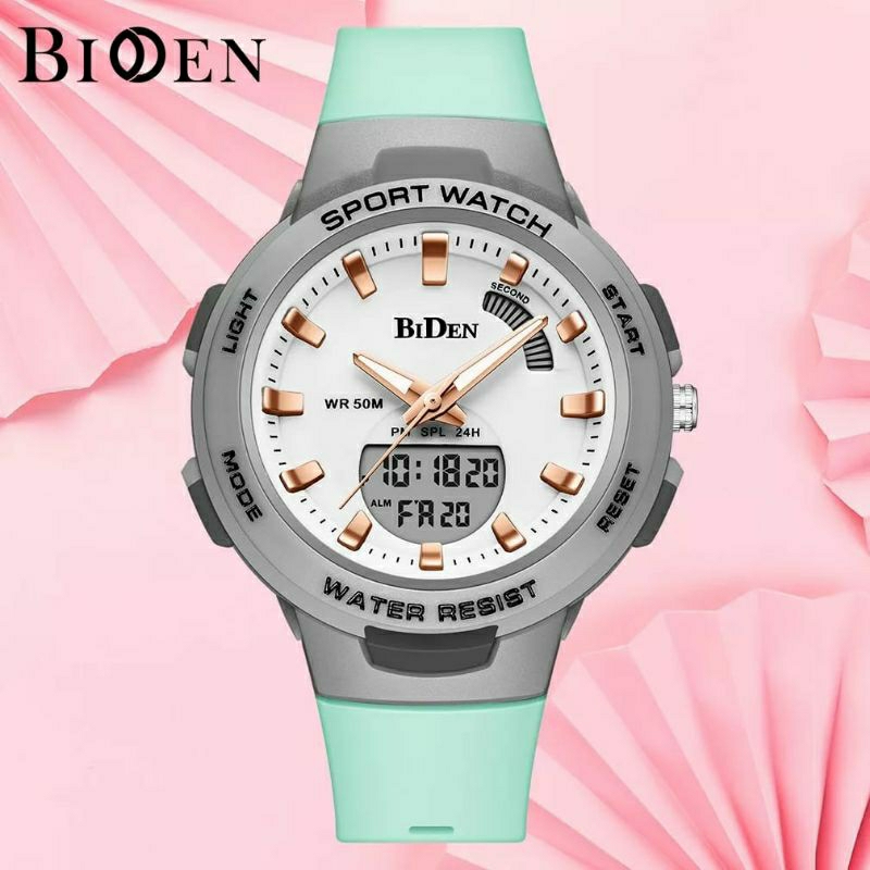 JAM TANGAN BIDEN ANALOG DIGITAL KASUAL TERLARIS WANITA KESUKAAN BISA COD