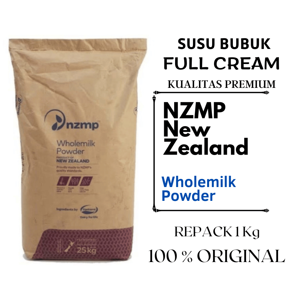 1 Kg Repack Susu Bubuk Full Cream NZMP  - Wholemilk Powder by Fonterra New Zealand | Susu Bubuk Pengganti susu UHT