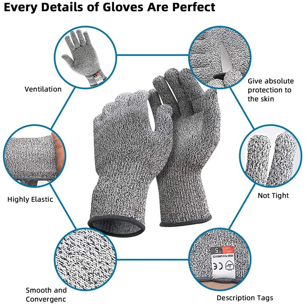 YGRETTE - ANTI CUT SAFETY GLOVE SARUNG TANGAN ANTI GORES PISAU BACOK GERINDA TABLE SAW WOODWORKING GRINDER TUKANG Clean Power Sarung Tangan Keselamatan Tahan Goresan Pisau