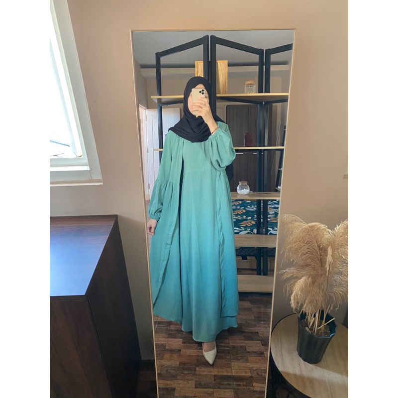 elisha 2in1 dress/inner outer dress/gamis 2in1